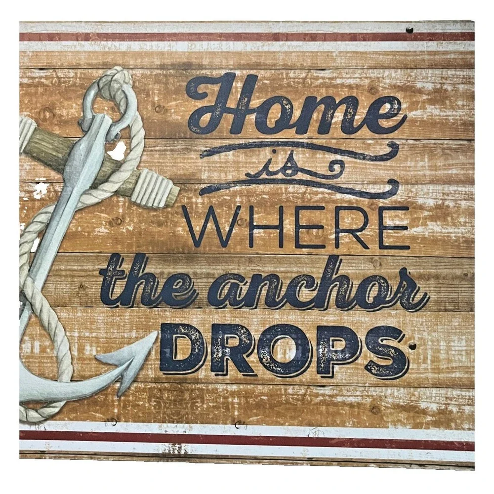 Nantucket Foam Back Vinyl Placemats Home Is Where the Anchor Drops Set of 4